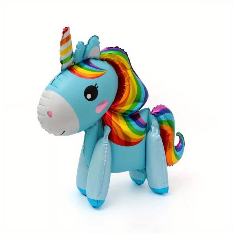 Standing Cute Blue Unicorn Foil Balloon