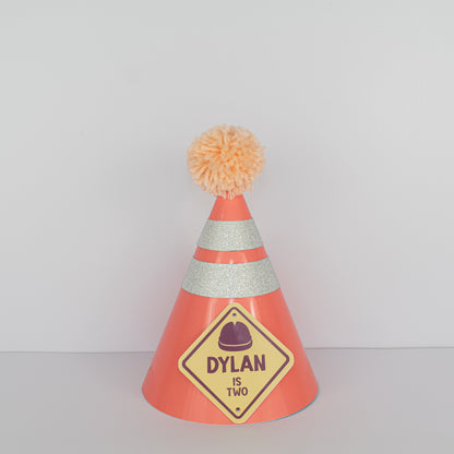 Personalised Construction Party Hat