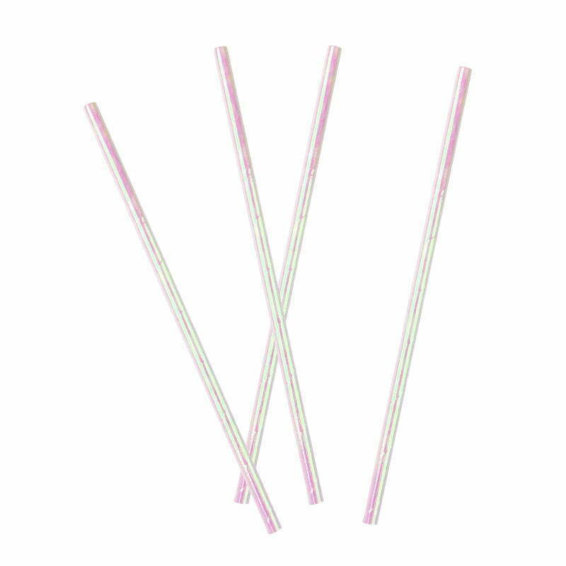 Iridescent Paper Straws - 20 pack