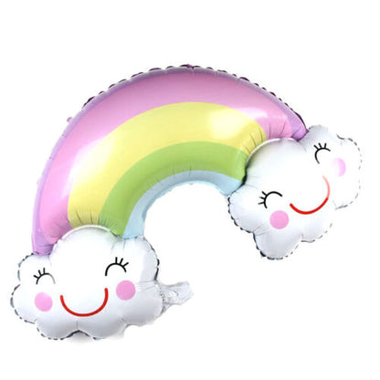 Smiling Cloud Boho Rainbow Foil Balloon